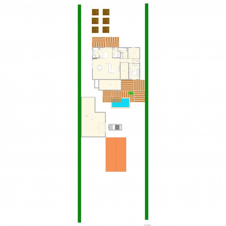 Projet 2 evo. Plan de 9 pièces et 202 m2