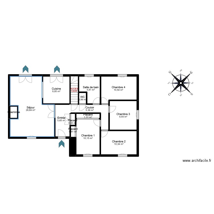 BOUR Domèvre en Haye. Plan de 16 pièces et 101 m2