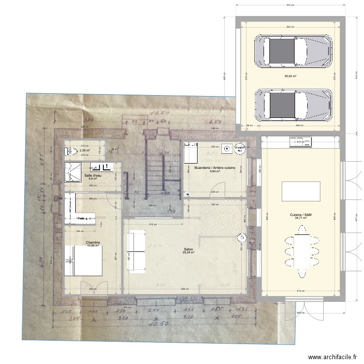 Plan GUNEPIN. Plan de 7 pièces et 127 m2