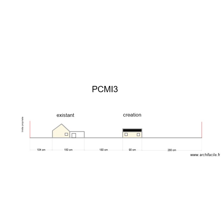 coupe terrain. Plan de 0 pièce et 0 m2