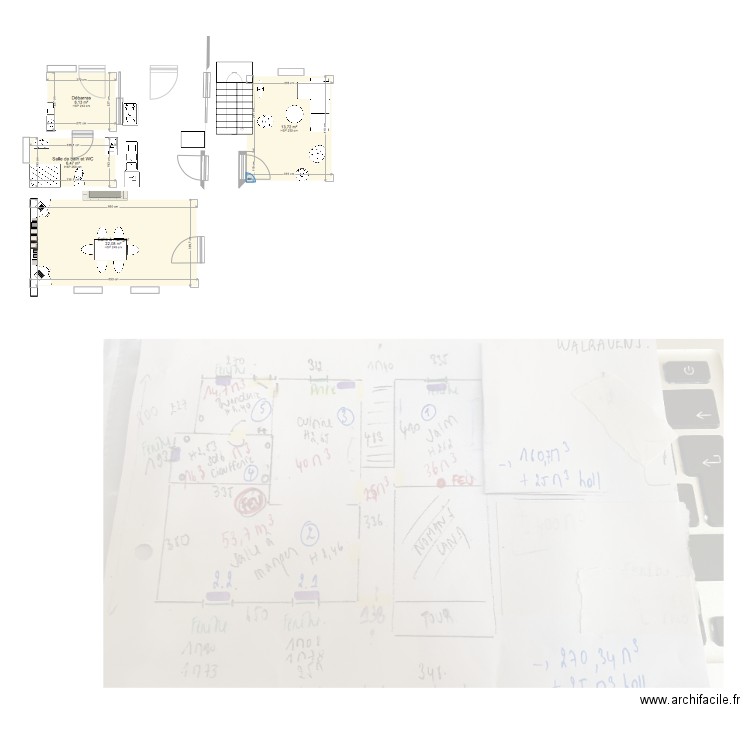 235 -22/04. Plan de 4 pièces et 48 m2