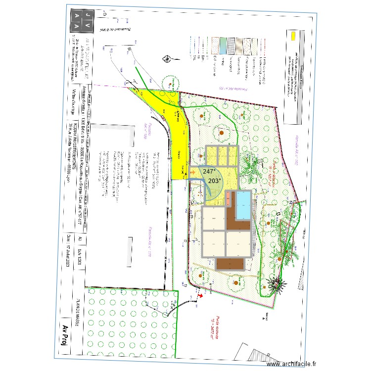 pc la roquette. Plan de 11 pièces et 288 m2