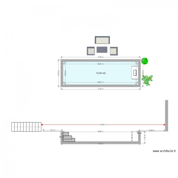 Plan en coupe piscine 3. Plan de 0 pièce et 0 m2