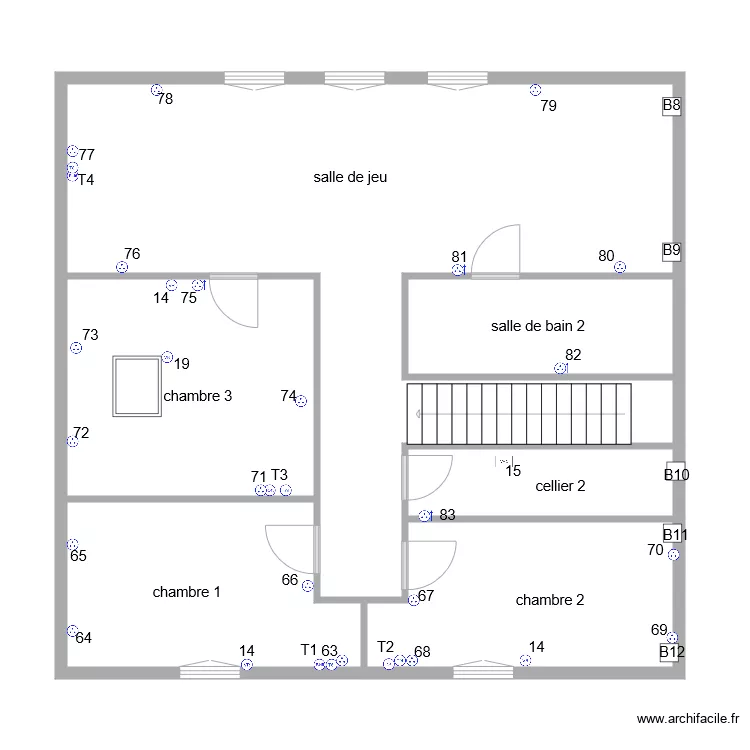 marc 1er Etage prise de courants. Plan de 