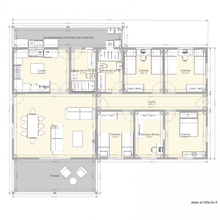 F5 Cuisine fermée Toit 2 Pans BIS. Plan de 0 pièce et 0 m2