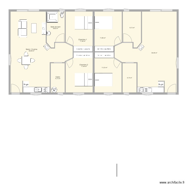 maison 1. Plan de 0 pièce et 0 m2