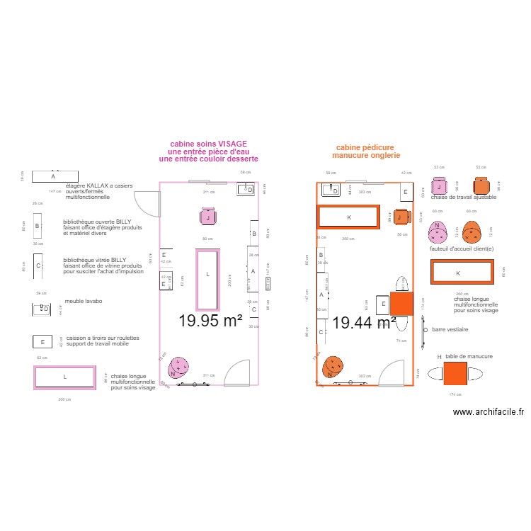 CABINES  2 ET 3  . Plan de 0 pièce et 0 m2