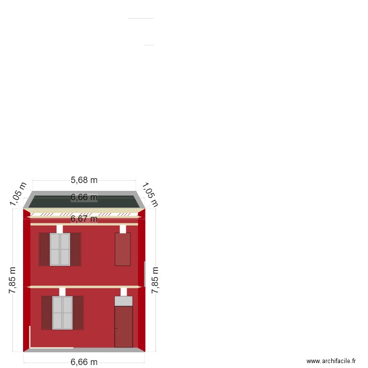 Plan de de façade futur. Plan de 0 pièce et 0 m2
