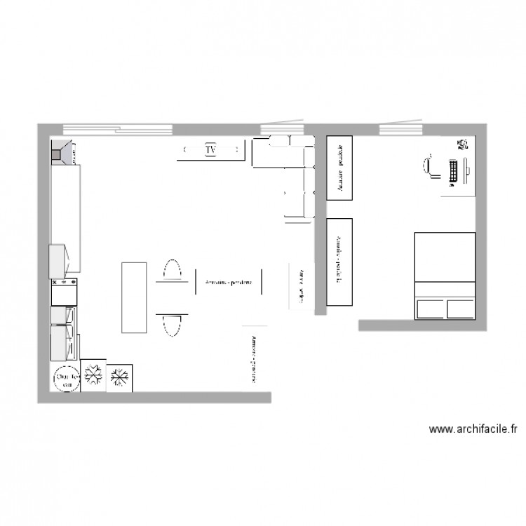Plan sejour chmbre. Plan de 0 pièce et 0 m2