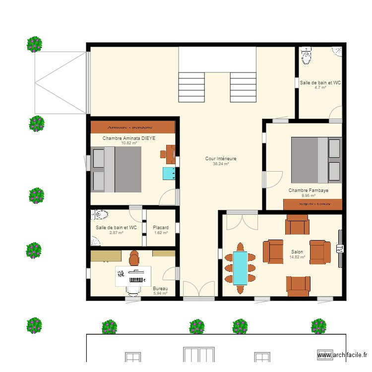 Modification Maison de Léona . Plan de 0 pièce et 0 m2