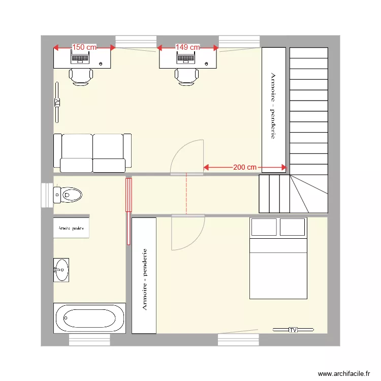Plan etage maison. Plan de 