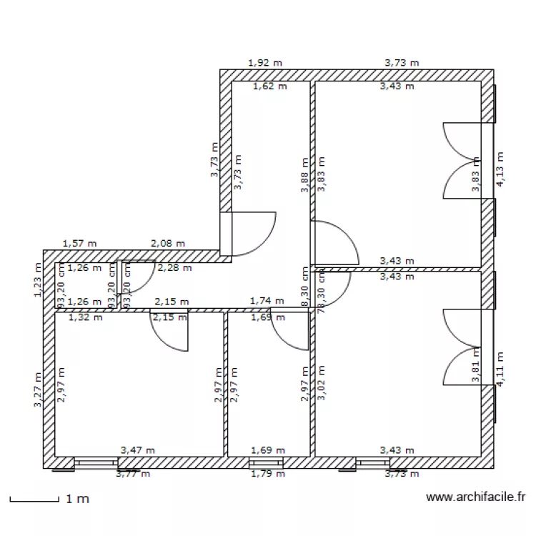 duplex F5 etienne clementel. Plan de 