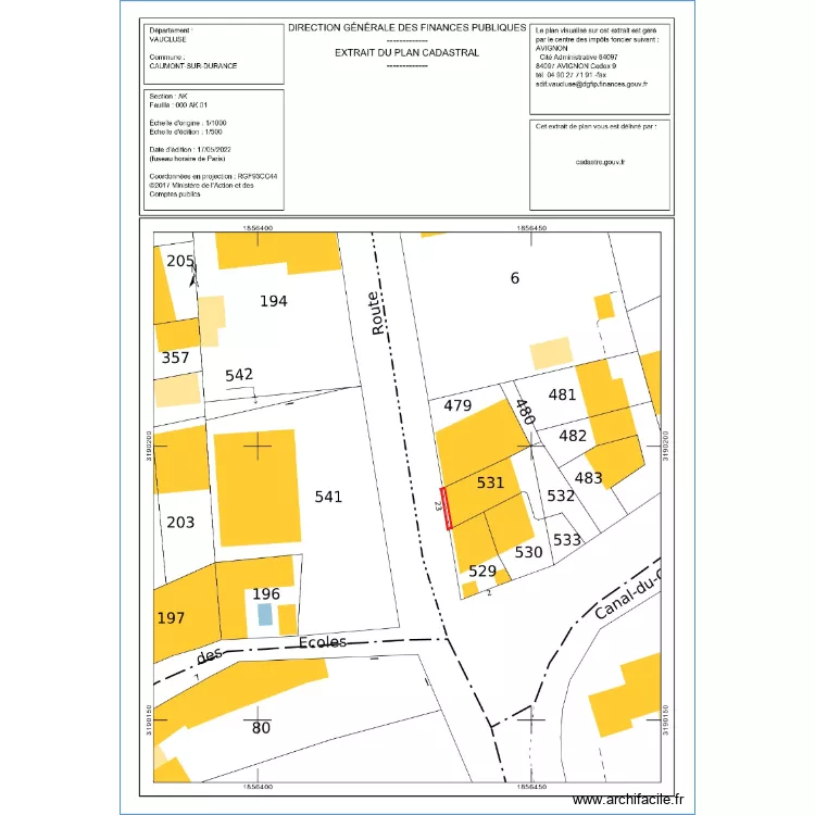 echafaudage . Plan de 