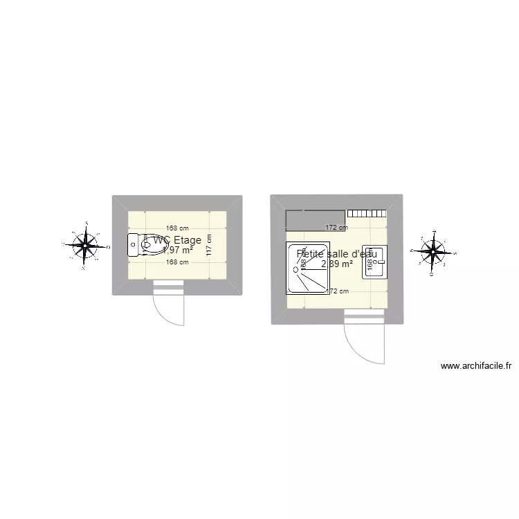 SDB_WC Etage. Plan de 