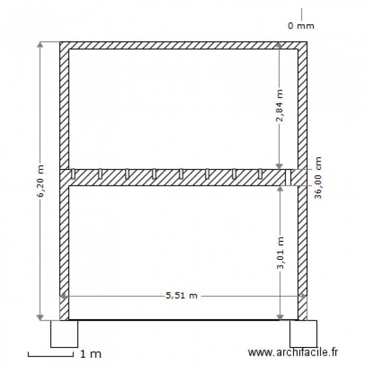 coupe plancher. Plan de 0 pièce et 0 m2