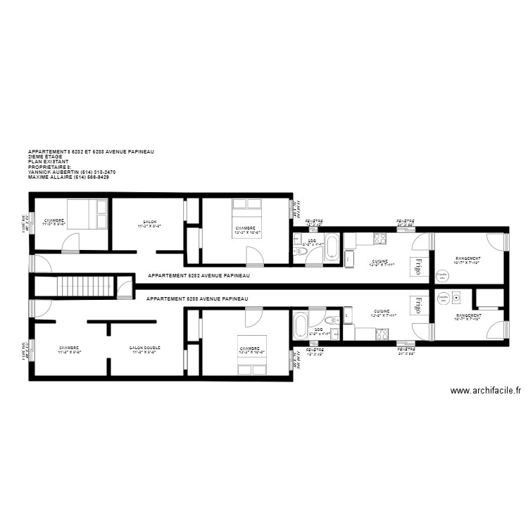 5282 5288 Papineau Existant vF PERMIS. Plan de 0 pièce et 0 m2