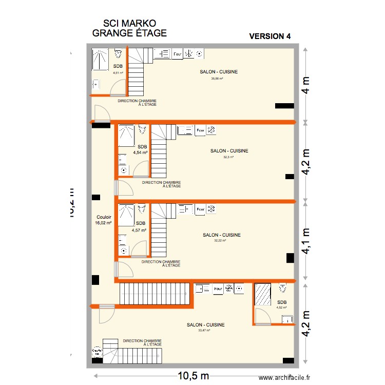 GRANGE MARKO VERSION 4. Plan de 9 pièces et 168 m2