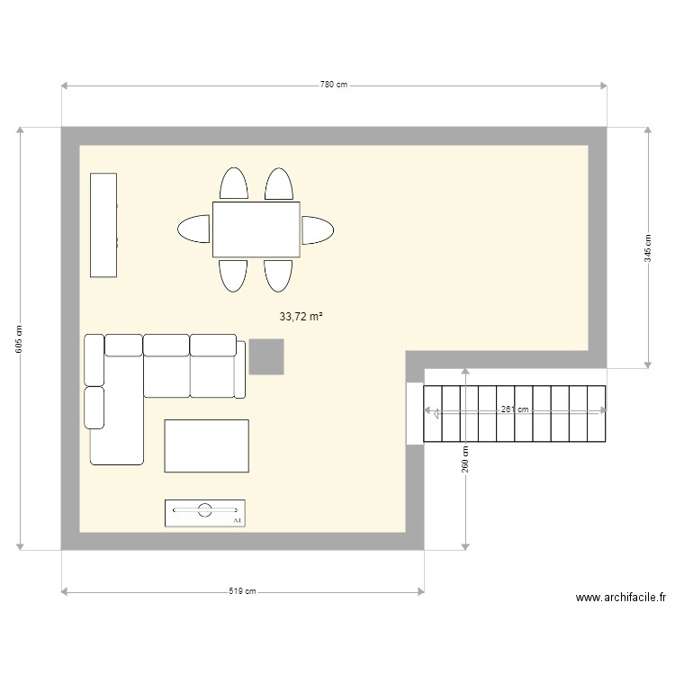 ESPACE VIE. Plan de 1 pièce et 34 m2