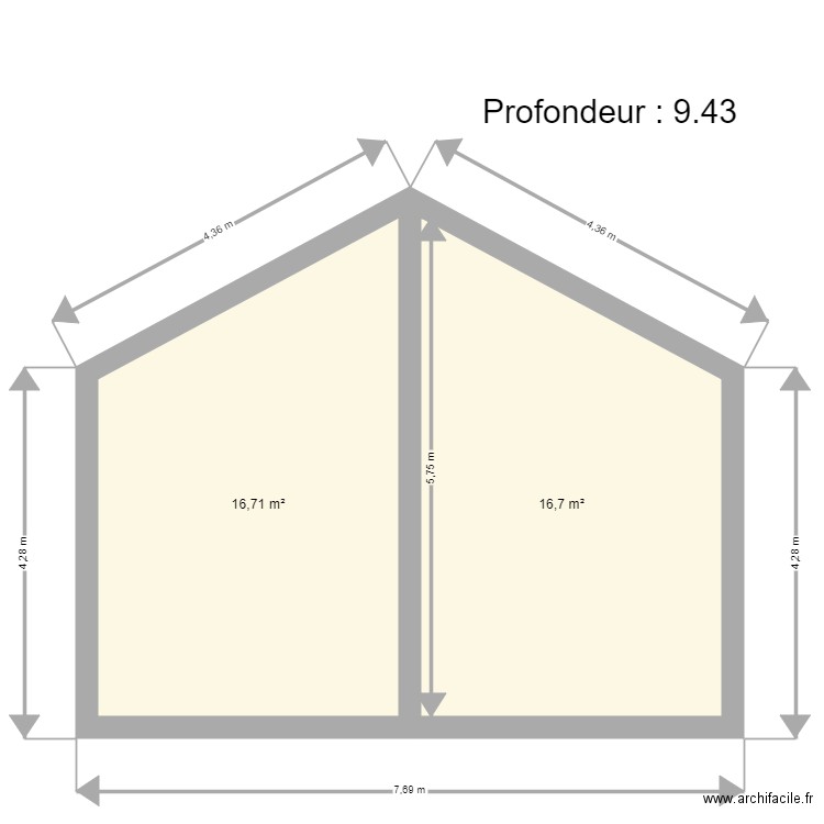 Rampant GSCHWEND. Plan de 2 pièces et 33 m2