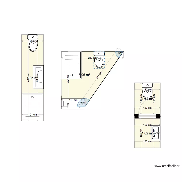 SALLE DE BAIN. Plan de 