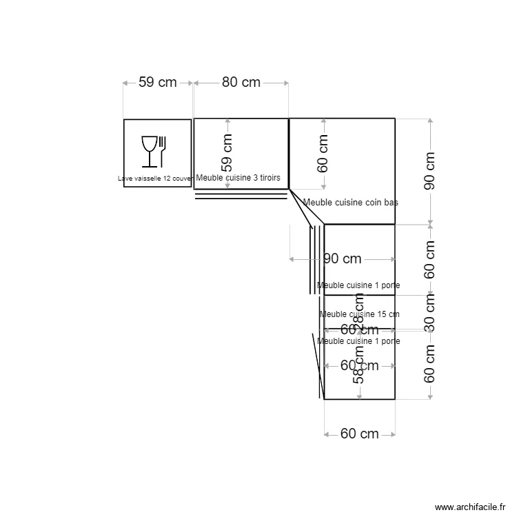 Les Cartes : Cuisine . Plan de 