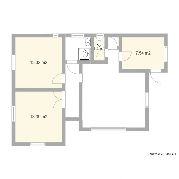 plan avec cote réelle 2. Plan de 0 pièce et 0 m2