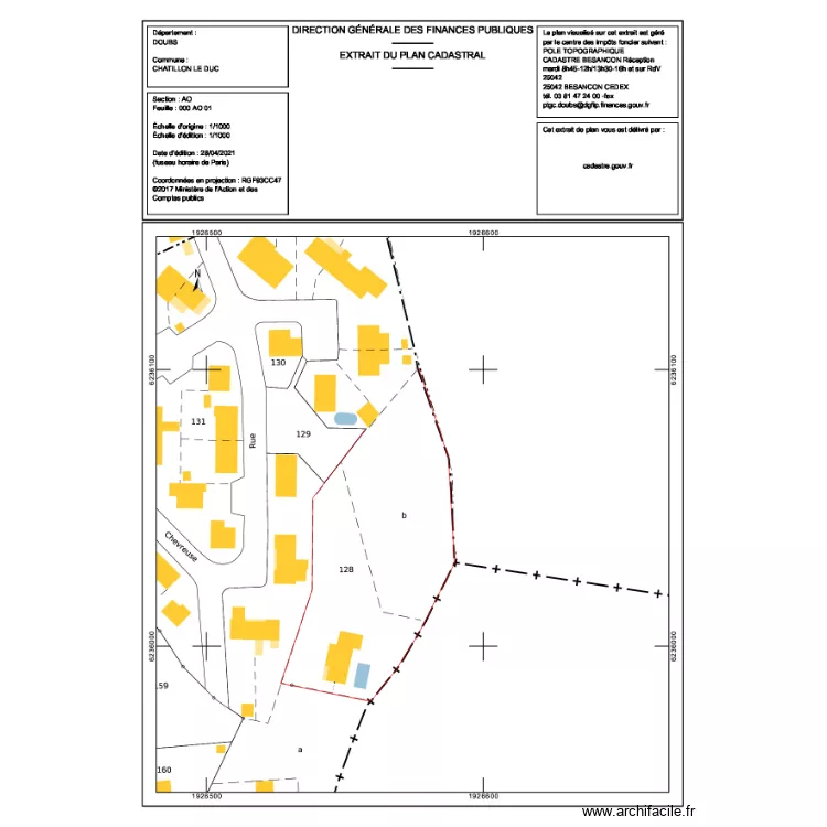 PLAN DE MASSE BERLAND. Plan de 