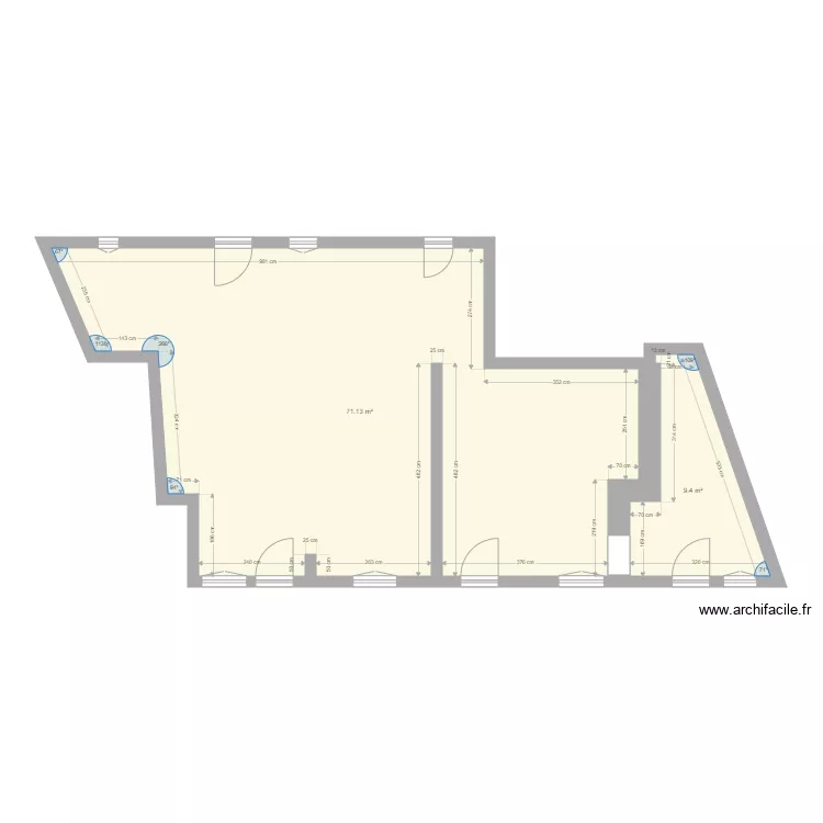 courtalain remesur&eacute;. Plan de 