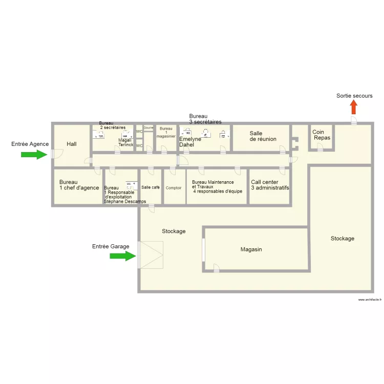 Plan Agence Lambersart PDH. Plan de 