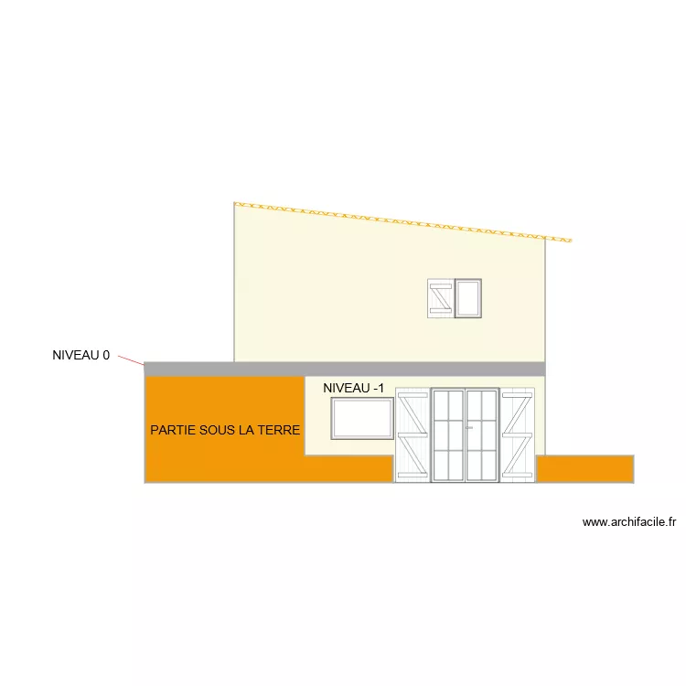 face ouest initiale. Plan de 