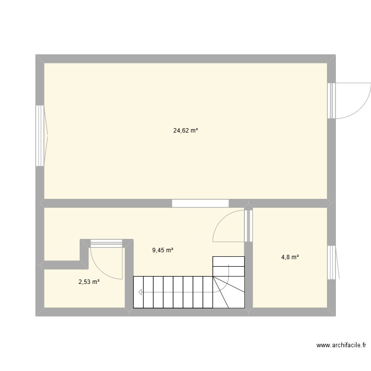 PLAN RDC FAIZA. Plan de 4 pièces et 41 m2