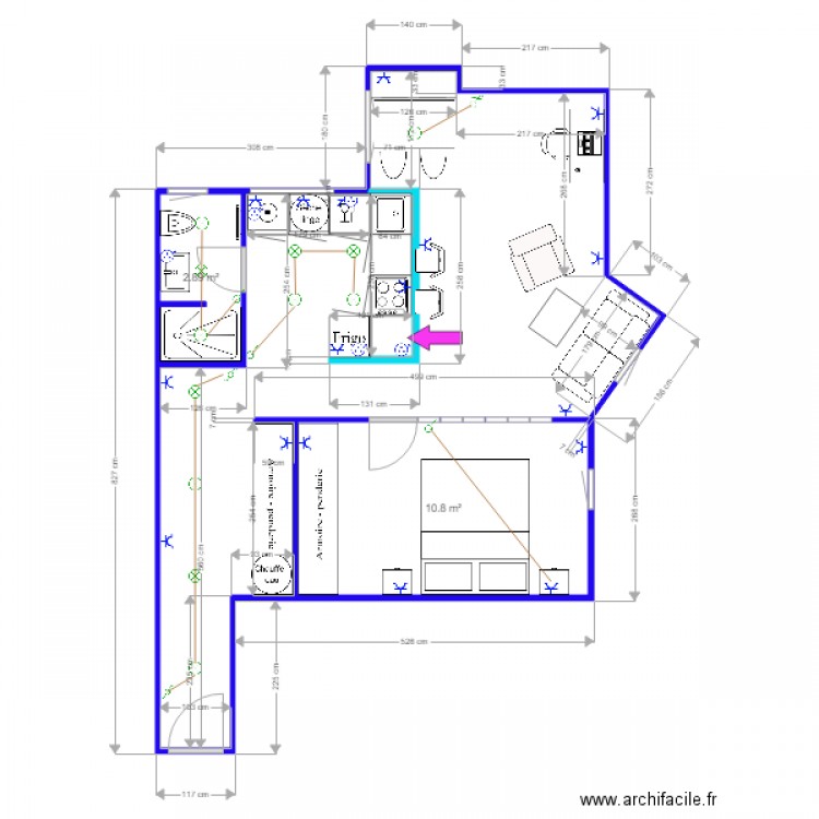 Studio Moncey 3 elec. Plan de 0 pièce et 0 m2