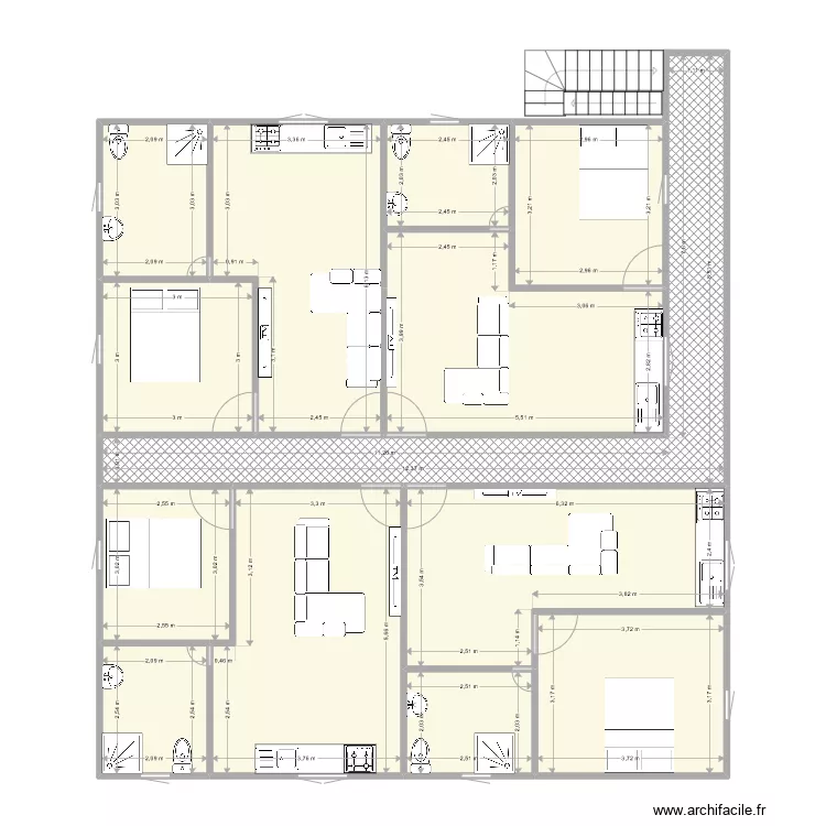 Appartements T2 Brk97670*2. Plan de 