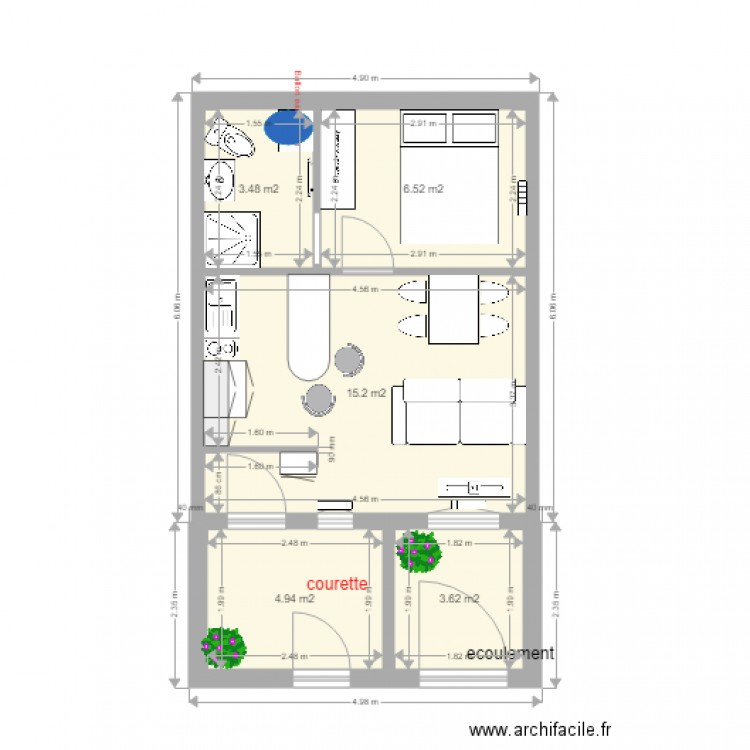 n2 vignacourt fond de cour. Plan de 0 pièce et 0 m2