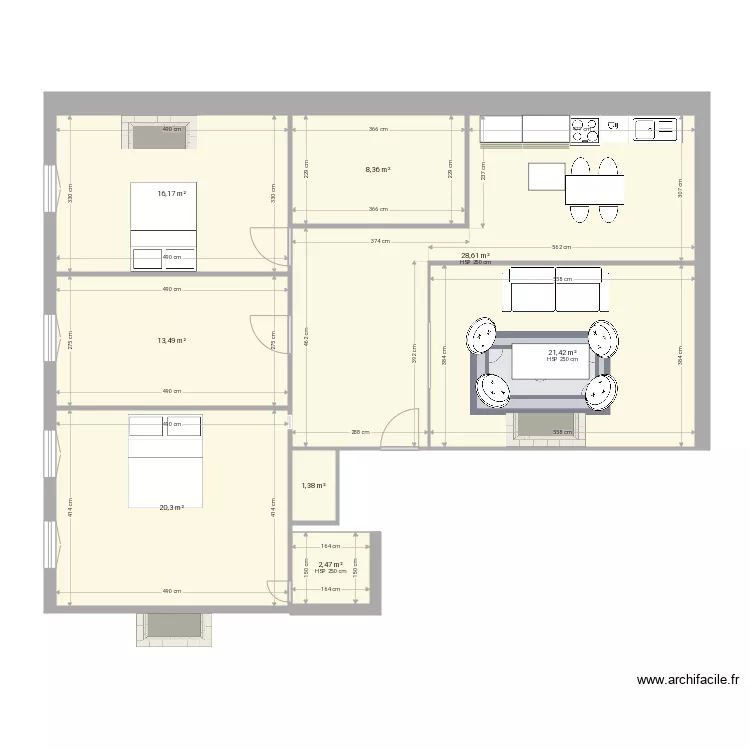 Appartement Haussmannien 1. Plan de 