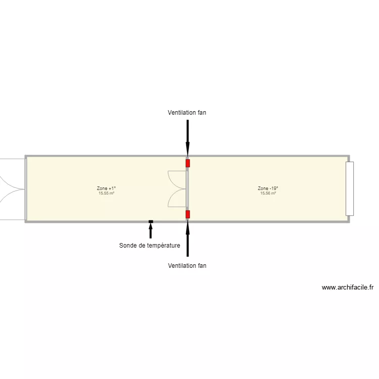 Container frigo. Plan de 