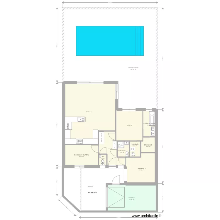 TENTATIVE PLAIN PIED sans meuble BIS. Plan de 