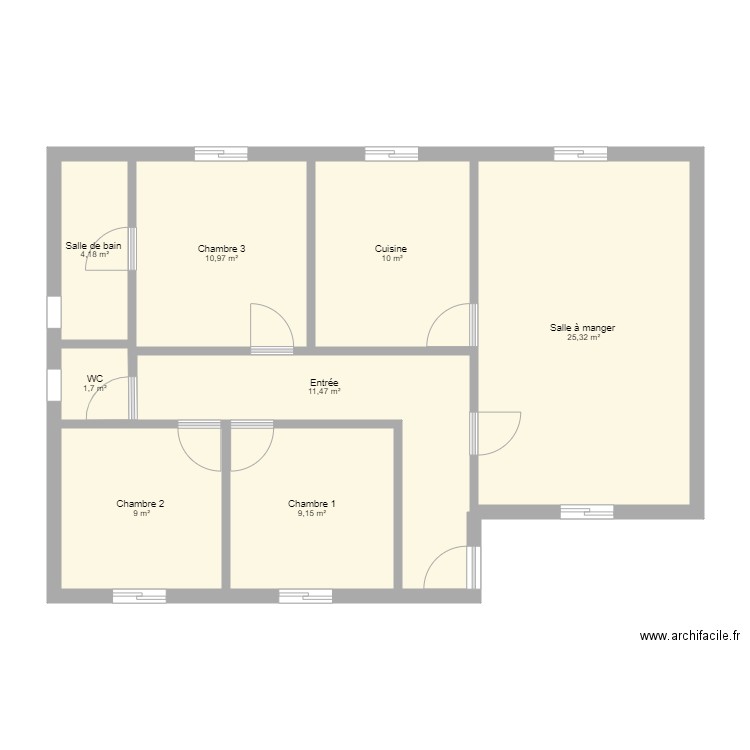 Sophie Crescent. Plan de 8 pièces et 82 m2