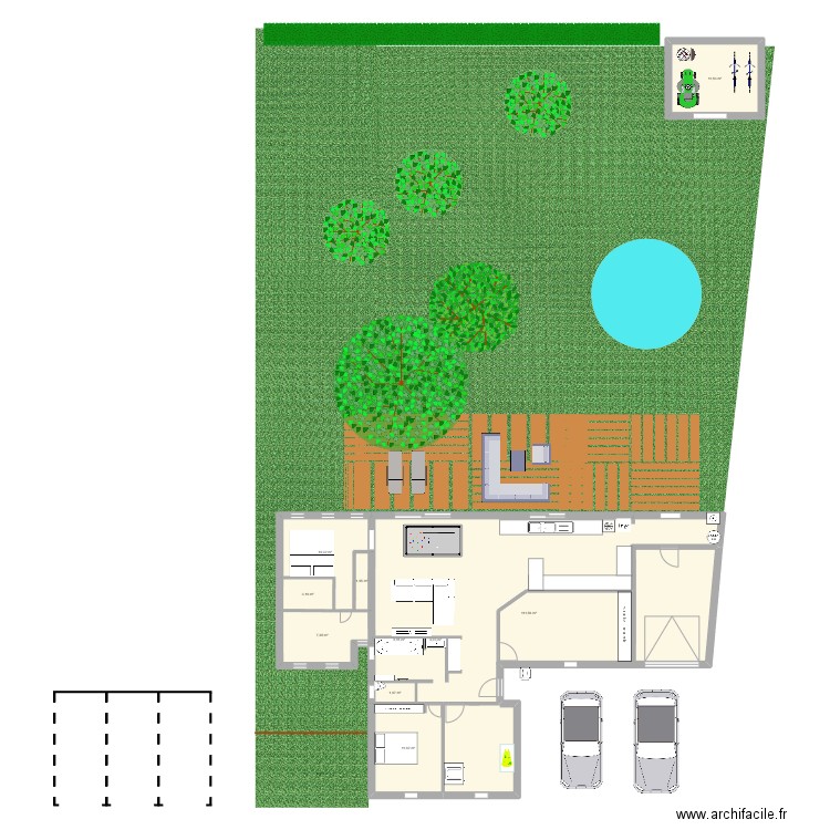 Projet maison 1. Plan de 10 pièces et 160 m2