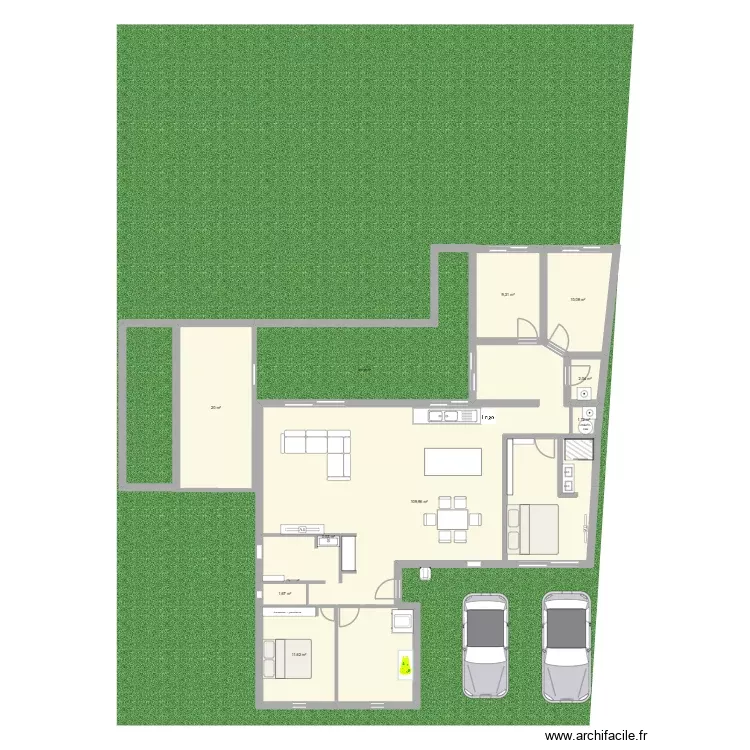 Projet maison 1. Plan de 9 Pièces et 166 m² Projet maison 1. Plan de 9 Pièces et 166 m²