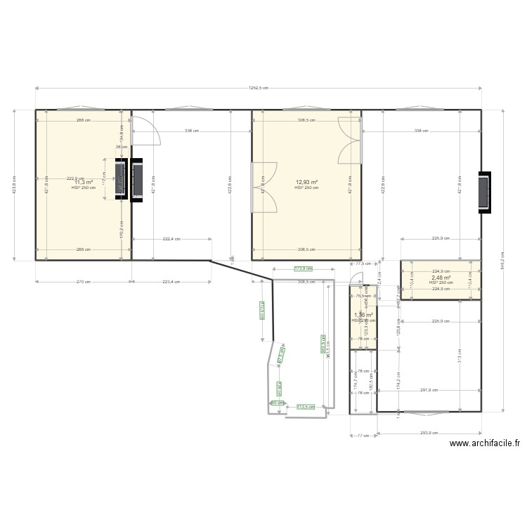 VALENTIN . Plan de 4 pièces et 28 m2