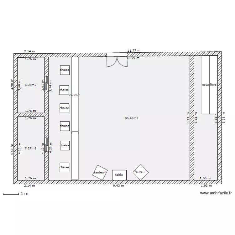 hall. Plan de 