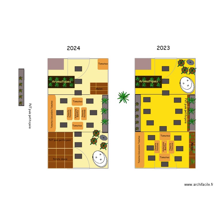 Serre. Plan de 2 pièces et 39 m2