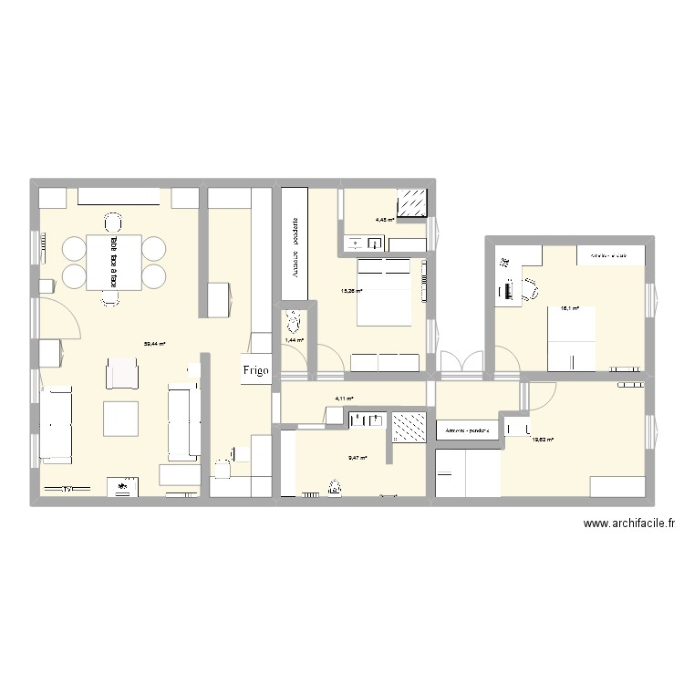 chambre fille. Plan de 0 pièce et 0 m2