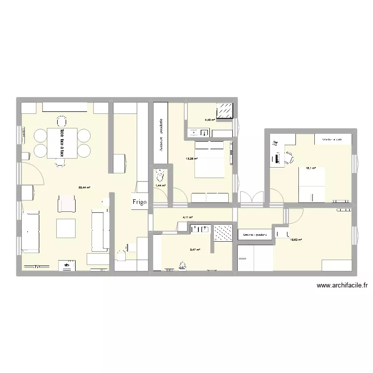 chambre fille. Plan de 