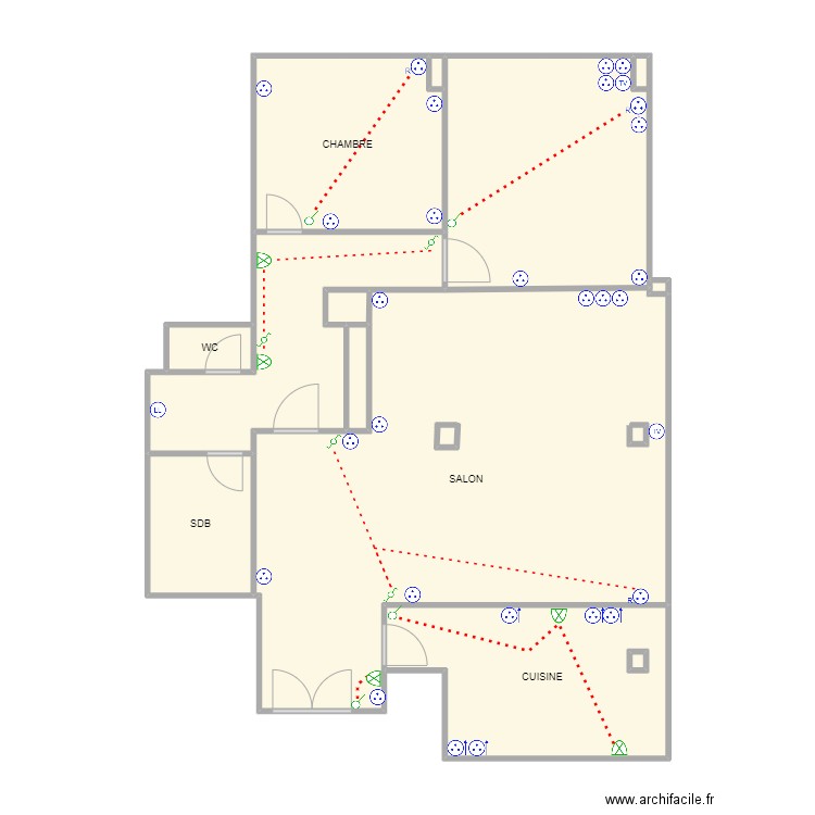 LEROUX. Plan de 12 pièces et 92 m2