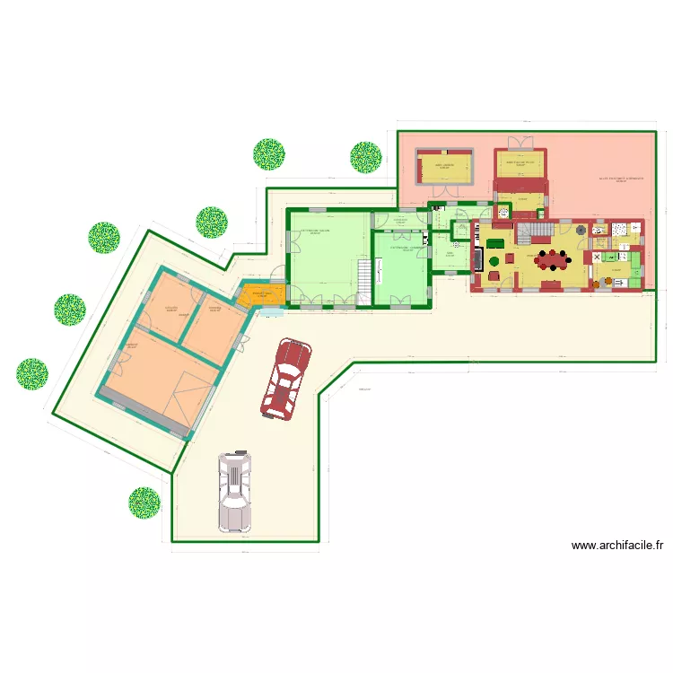 PLAN MASSE  EXTENSION ET GARAGE SANS MOBILIER. Plan de 