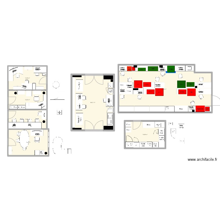 Bureau Stéph. Plan de 6 pièces et 151 m2