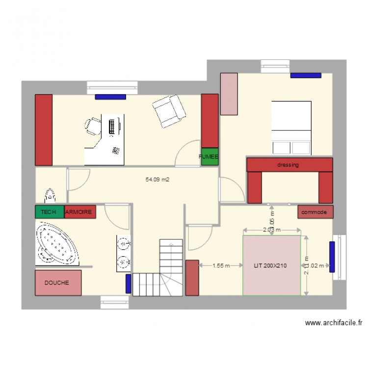 OLIVE 1 ETAGE. Plan de 0 pièce et 0 m2