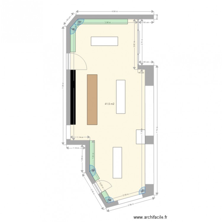 Pasteur V3. Plan de 1 pièce et 42 m2